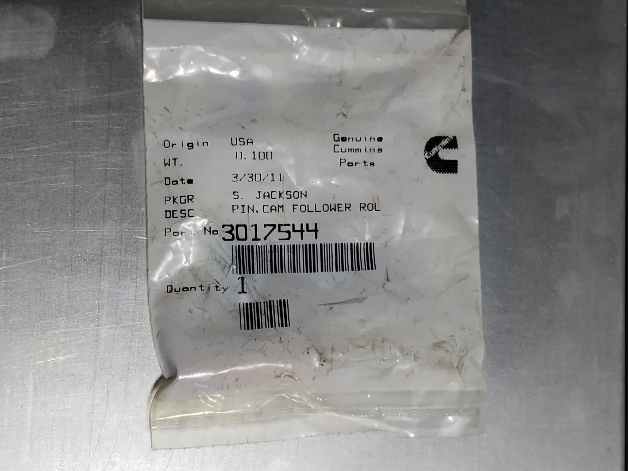 3017544 Cam Follower Roller Pin