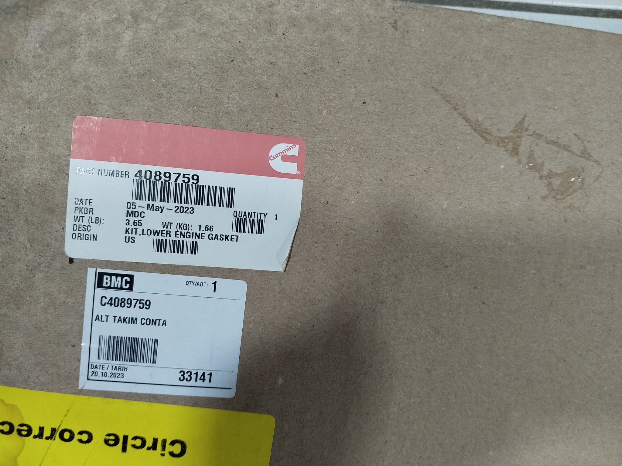 4089759 Kit Lower Engine  Gasket