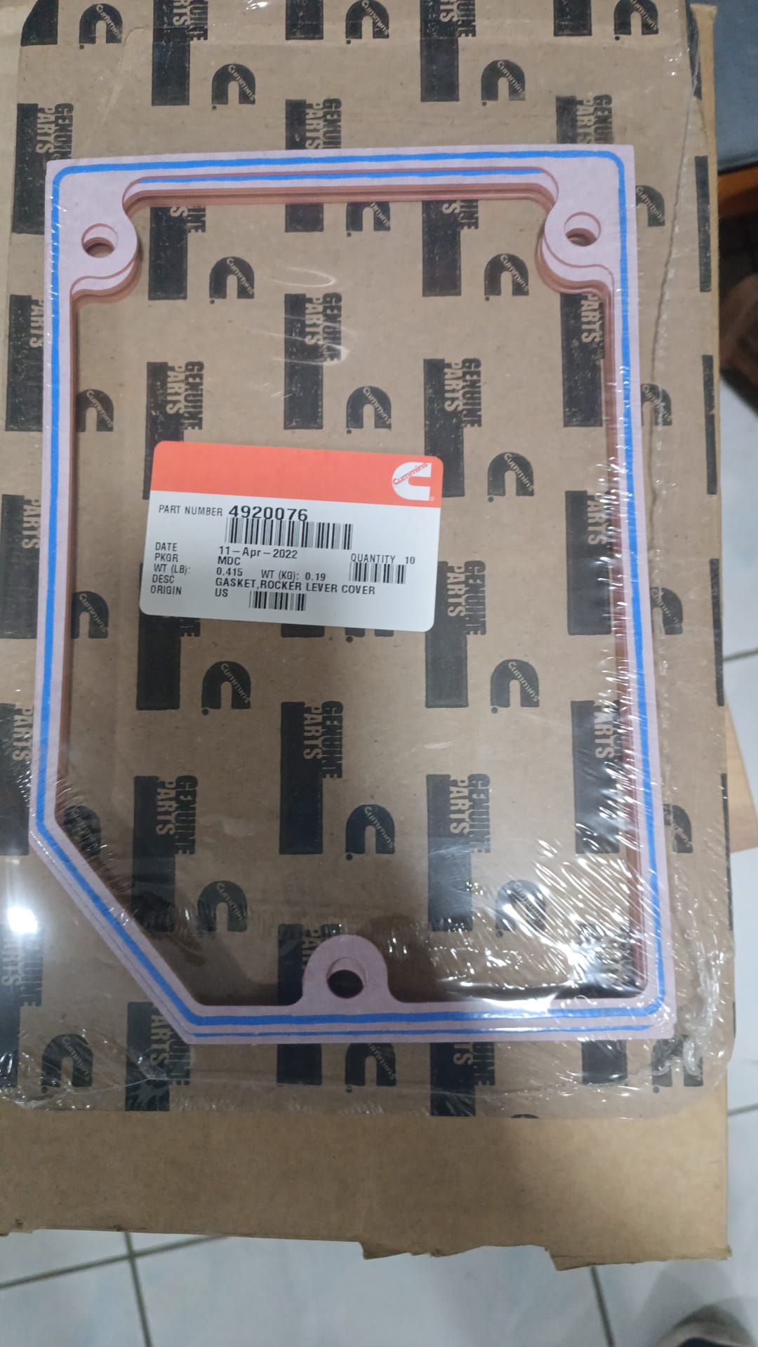 4920076 rocker lever gasket 10 adet