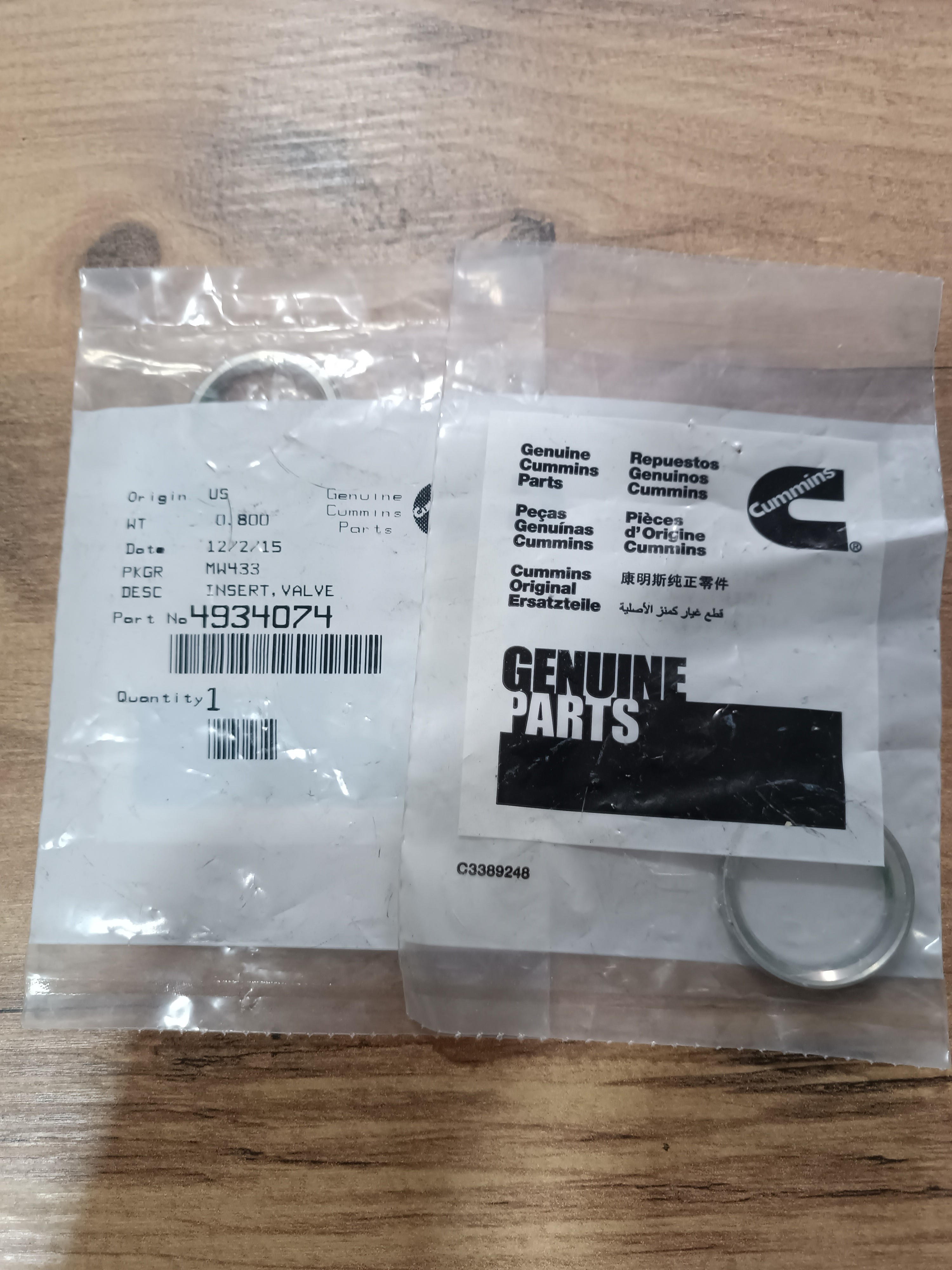 4934074 Valve Insert